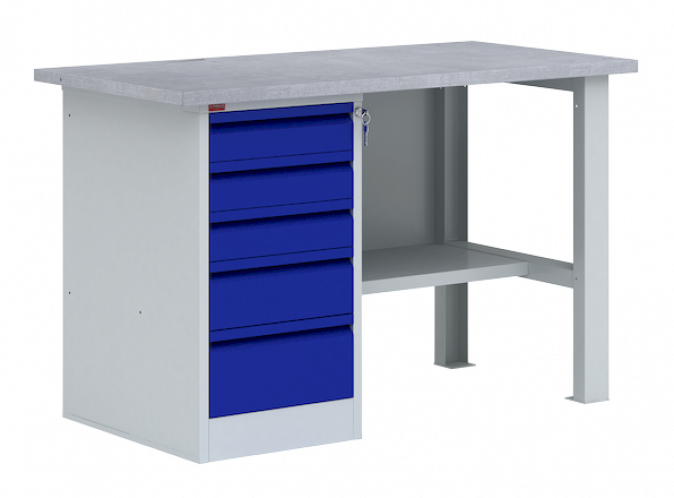 Однотумбовый металлический верстак ВП-3Т 860х1600х685 мм